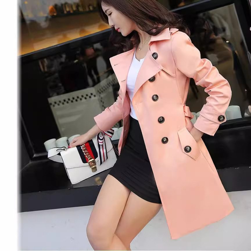 Women's Mid-Length Fashion Trench Coat