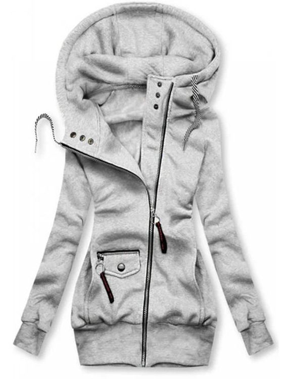 Winter Stitching Hooded slim coat
