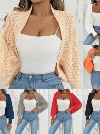 Women's Cardigan Short Coat Shawl Irregular Sweater