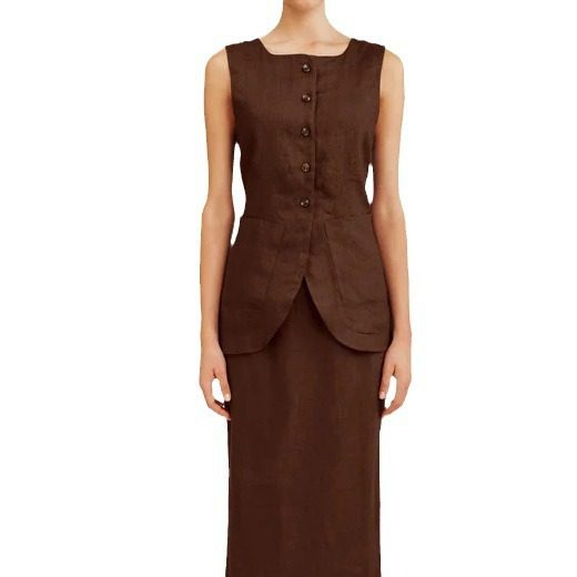 French Laziness Casual Cotton Square Collar Sleeveless