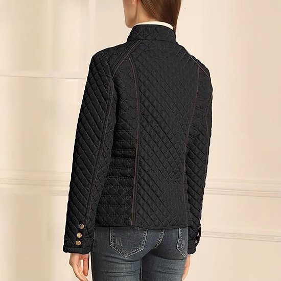 Women’s Lightweight Quilted Padded Zip Jacket – Stand Collar