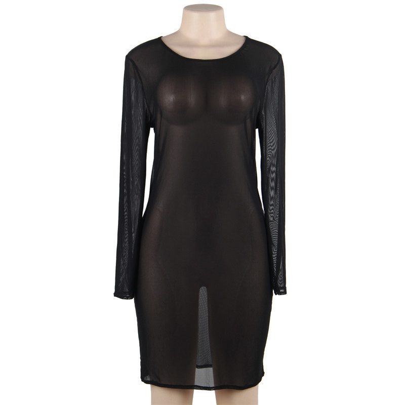 Cheap Plus Size Sexy Lingerie Mesh Dress