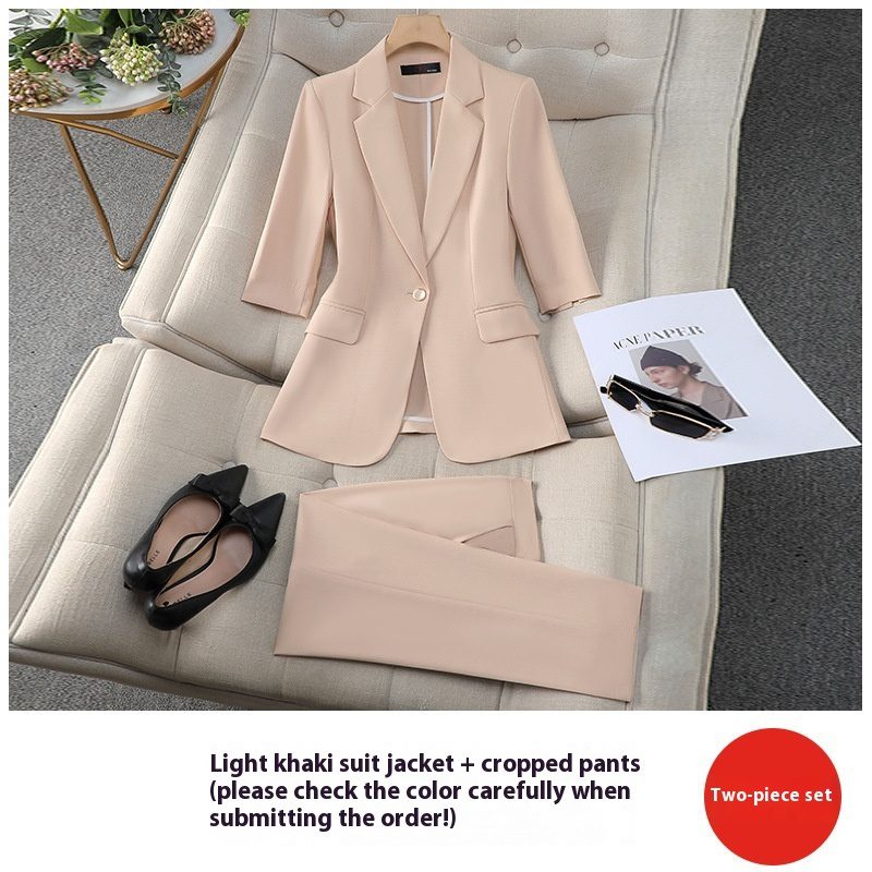 Three-quarter Sleeve Waist Trimming Casual Stylish Thin Suit