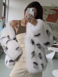 Women's Casual Plus Size Korean-style Slim-fit Raccoon Fur Coat