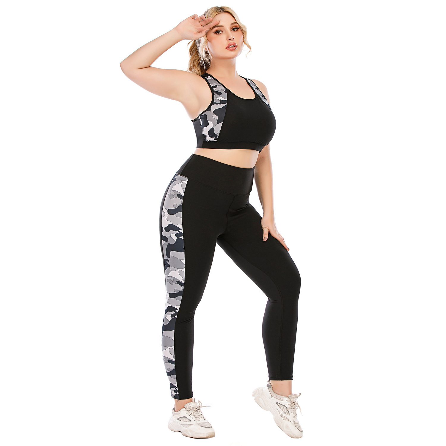 Workout Clothes Suit Plus Size Yoga Clothes Tight-Fitting Pants Sports Bra