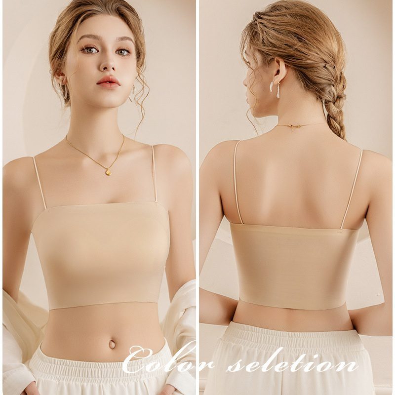 Women's Solid Color Chest Cushion Beautiful Back And Strapless