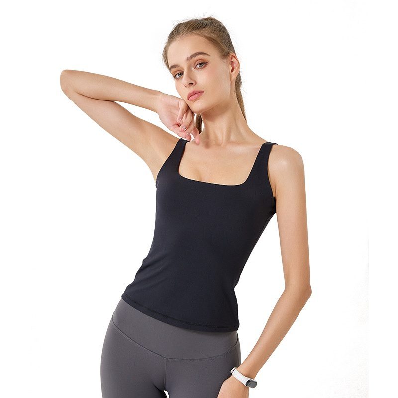 U-neck Sleeveless Double-layer Cloud Soft Fitness Vest