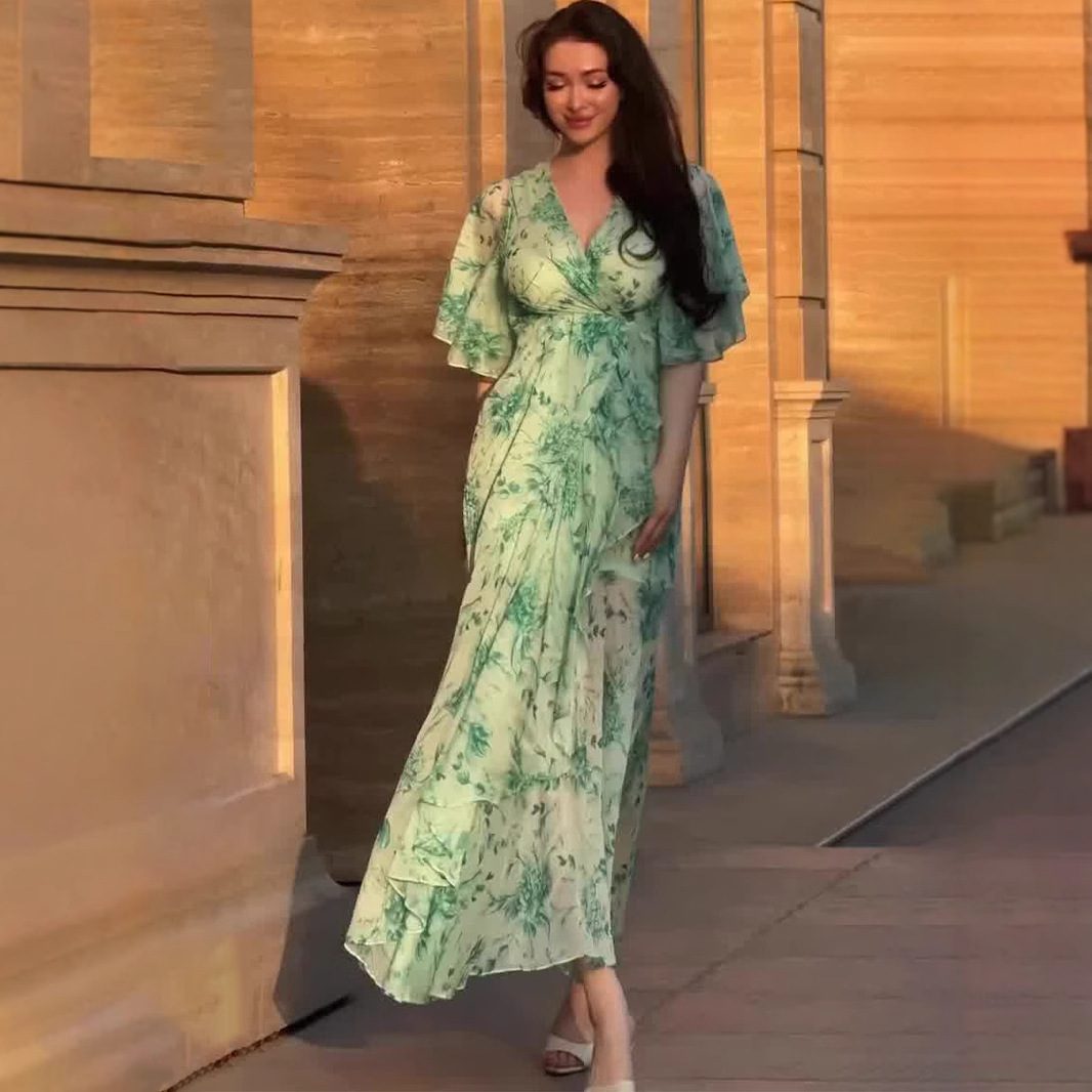 Buy Women's Clothing Online | Buy Trending Dresses for Women Soft Fresh And Sexy Short Sleeve Floral Dress