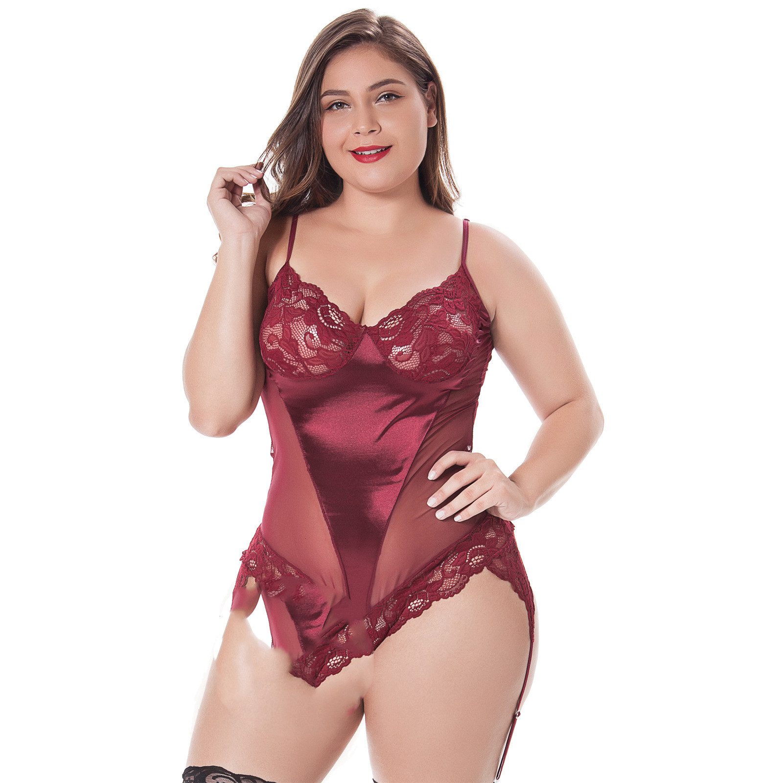 Buy Women's Clothing Online | Buy Trending Dresses for Women Plus Size European And American Bodysuit Stretch Nightdress