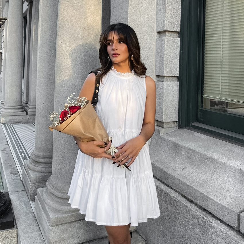 Round Neck Sexy Bow Tie Elegant Loose Temperament Dress