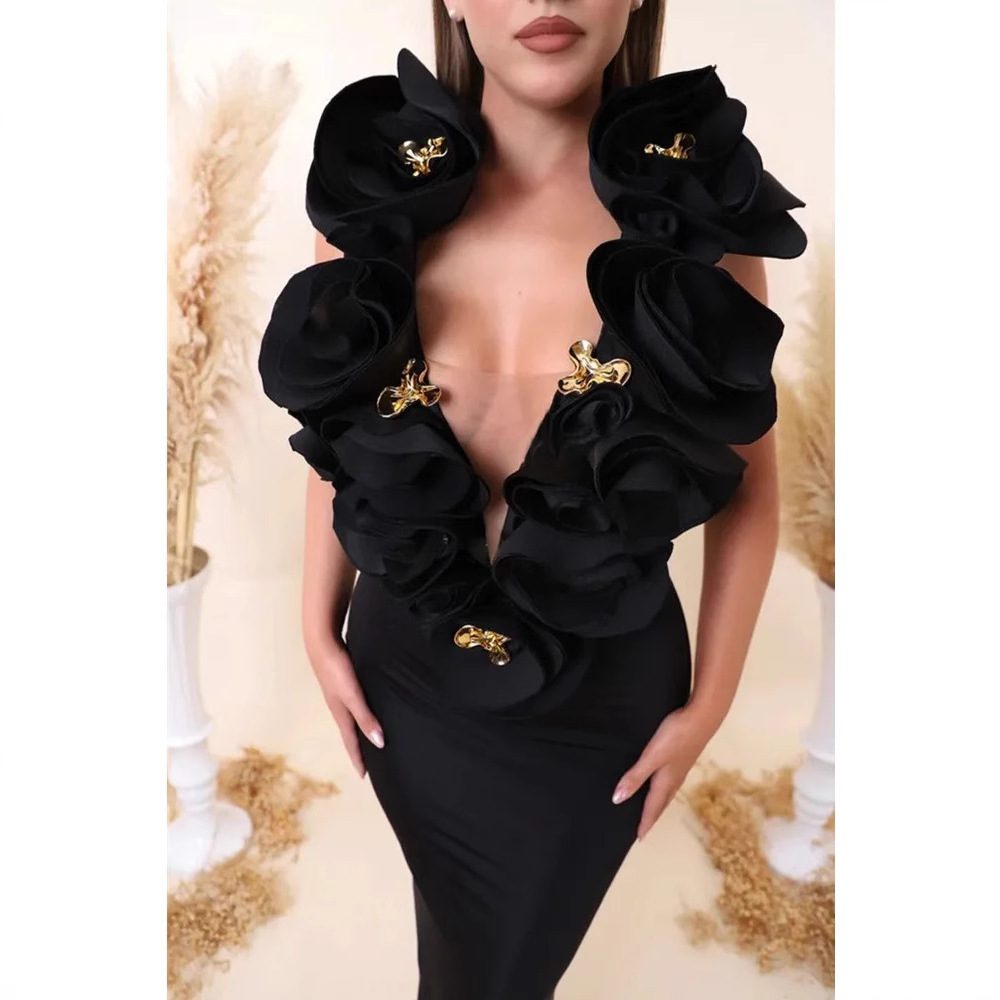 Women's Three-dimensional Flower Sexy Dress Euros