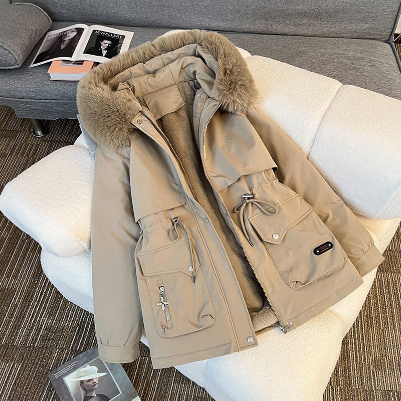 Fur Collar Hooded Cotton Coat – Warm & Fashionable