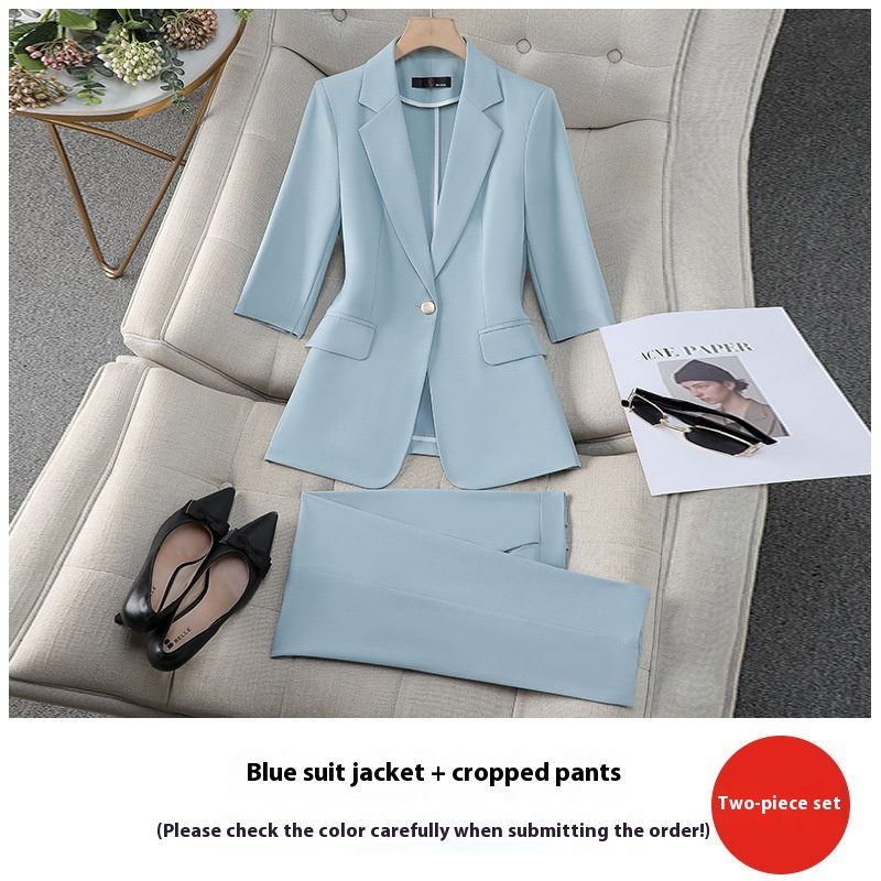 Three-quarter Sleeve Waist Trimming Casual Stylish Thin Suit