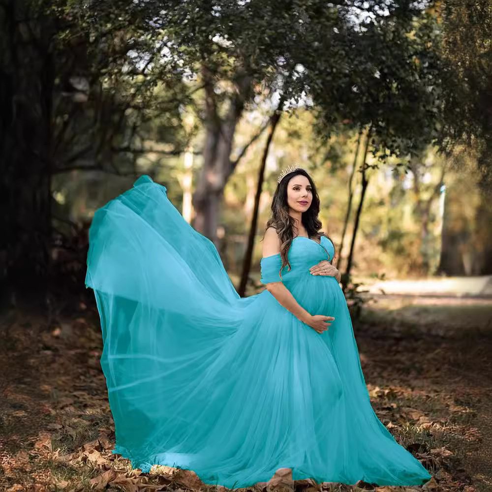 Chiffon Pregnant Floating Tail Floating Sleeve Photography Dress