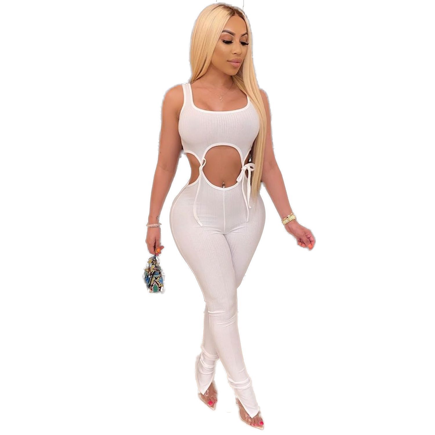 New Street Style Bandage Sleeveless Jumpsuit for Women – Trendy Fashion