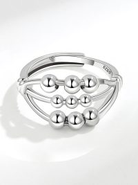 Open Adjustable Three-layer Beaded Decompression Anxiety Ring