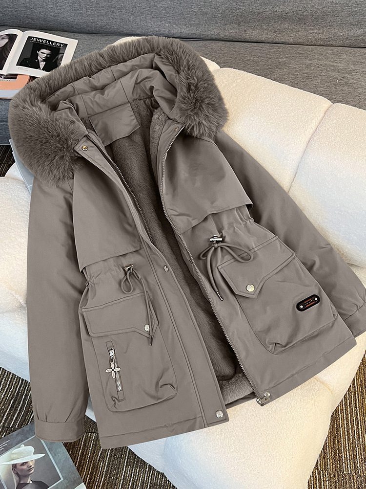 Fur Collar Hooded Cotton Coat – Warm & Fashionable