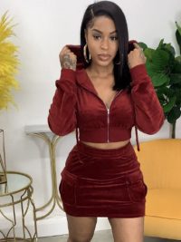 Women's Fashion Personalized V-neck Sweater Skirt Suit