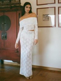 Women's Lace Hollow Backless Two-piece Set