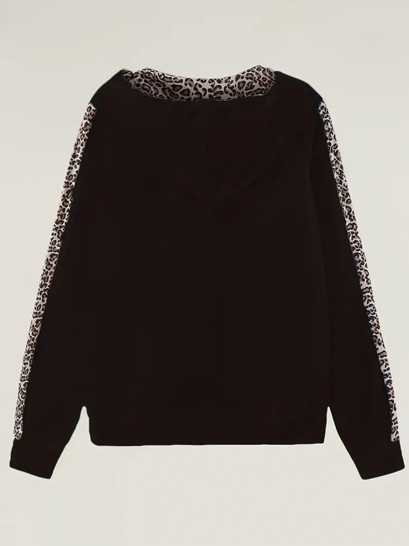 2 Pieces Of Women's Casual Leopard Print Jacket And Sports Pants Set