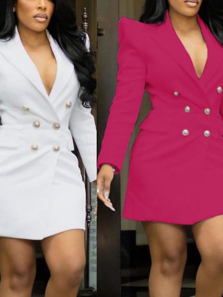 Women's Lapel Fashion Slim Double-breasted Coat