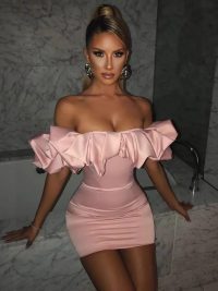 European And American Ruffled Tube Top Dress