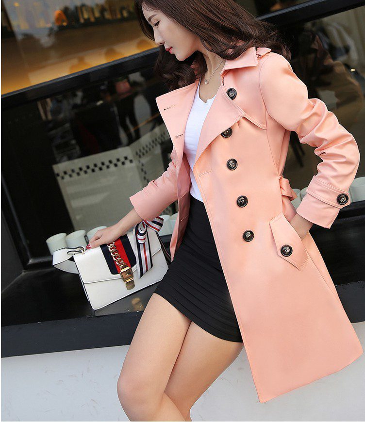 Women's Mid-Length Fashion Trench Coat