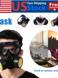 Chemical Dustproof Respirator Gas Face Mask Safety Filter Military Eye Goggle Dual Protection Filter