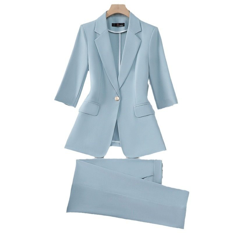 Three-quarter Sleeve Waist Trimming Casual Stylish Thin Suit