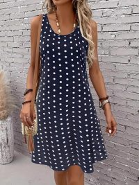 Women's 3D Digital Printing Sleeveless Round Neck Loose Dress