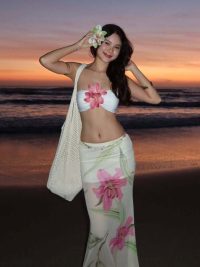 Summer New Fashion Printed Tube Top Hip Skirt Women's Suit