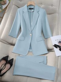 Three-quarter Sleeve Waist Trimming Casual Stylish Thin Suit