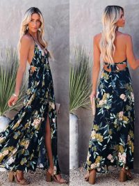 Suspender Dress Sexy Backless Large Swing Dress