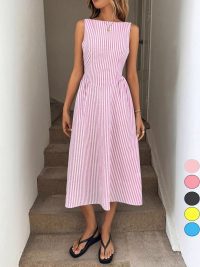 Women's Casual Sleeveless Pocket Fashion Dress