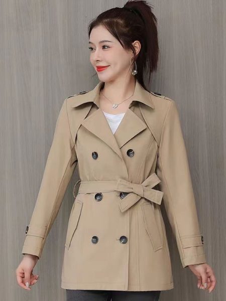 Women's Slim British Style Double-Breasted Coat