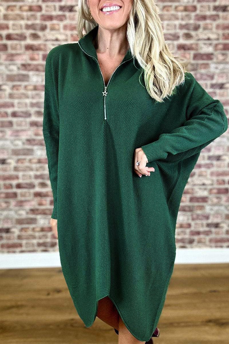 Women's Solid Color Knitted Loose Dress