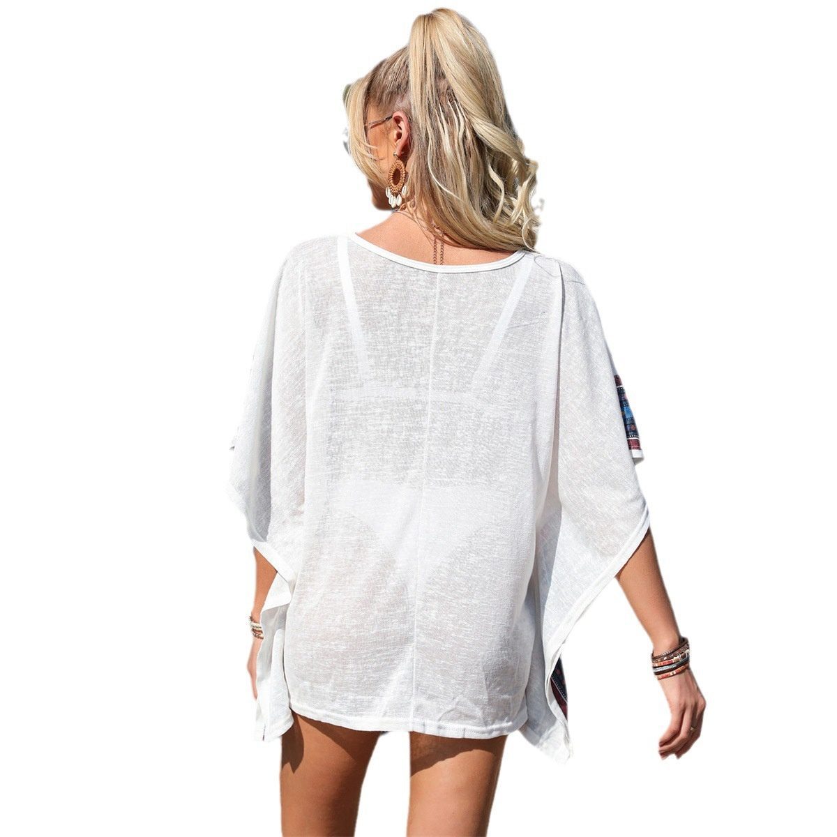 Bikini Swimsuit Outwear Strap Printing Loose