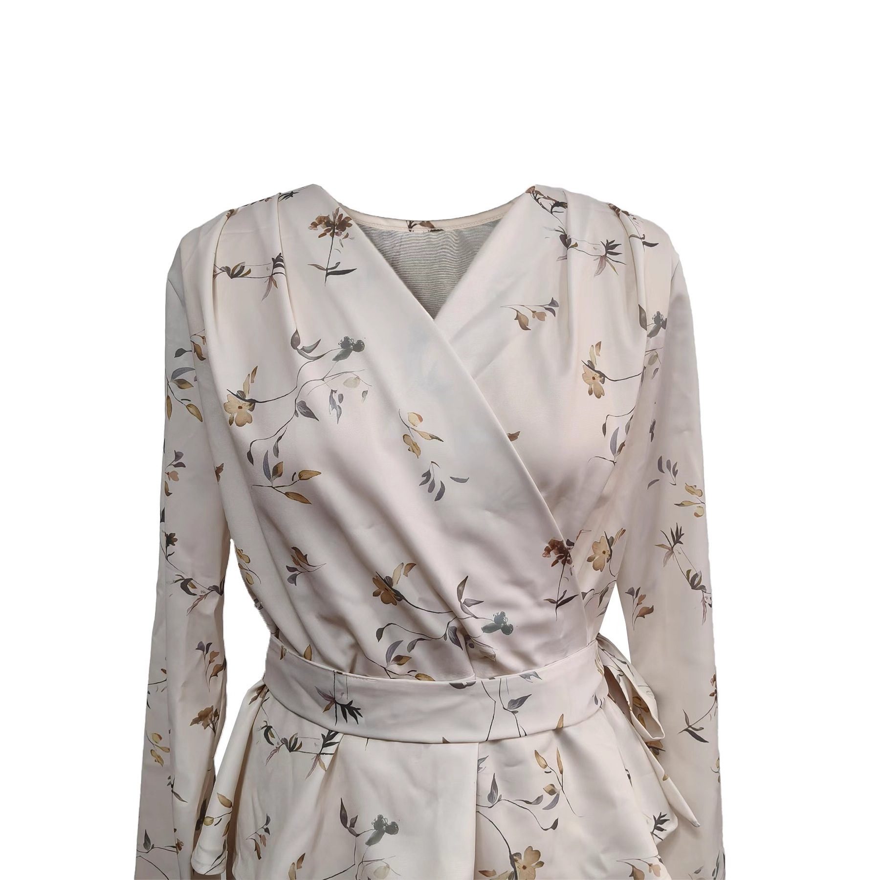 Women's Sexy Soft Long Sleeve V-neck Elegant Dress