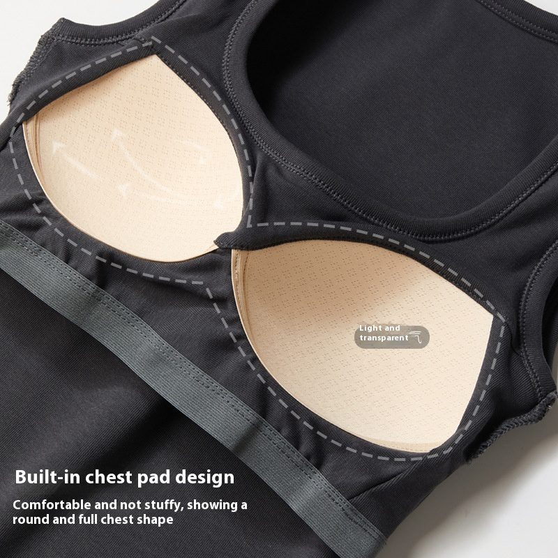 Women's Pure Cotton With Chest Pad Sling Small Tank Top Top