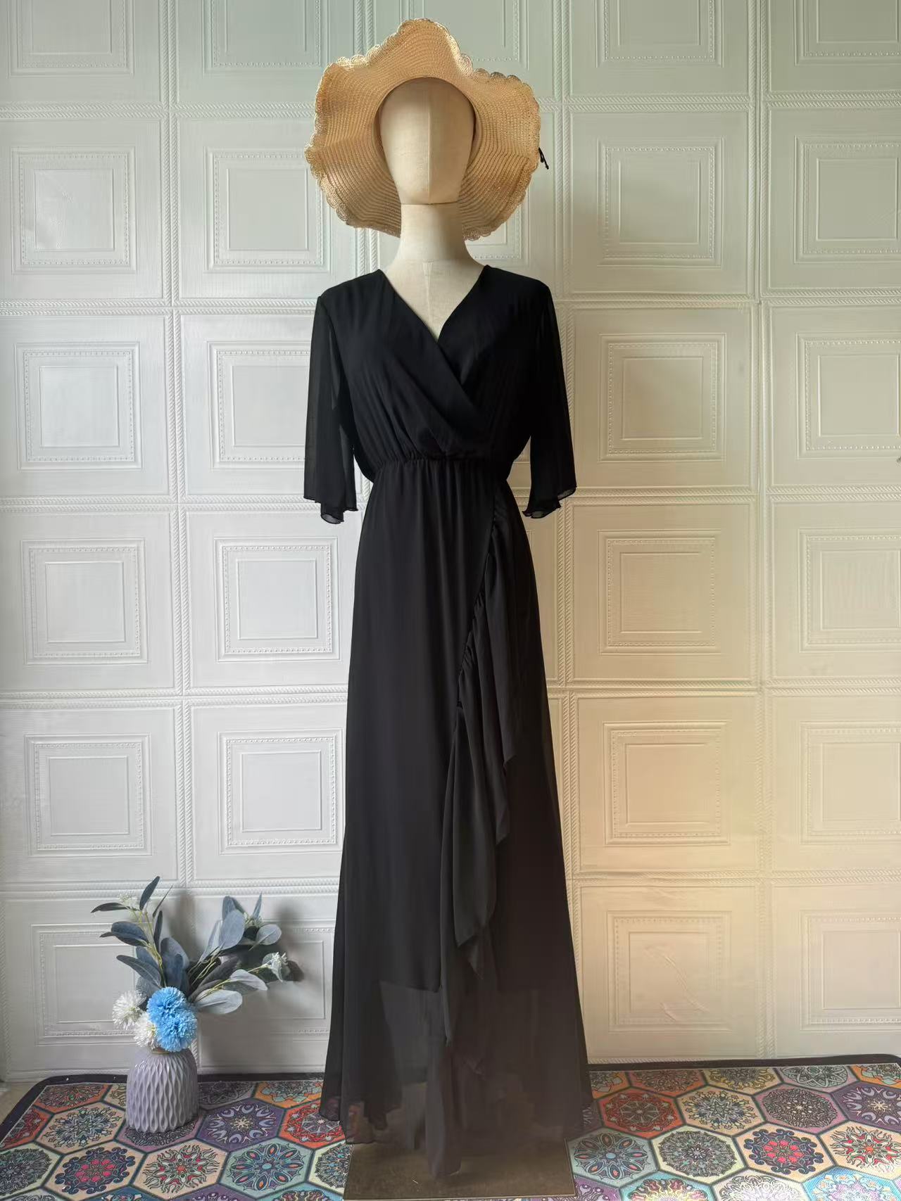 Elegant Sexy Temperament Short Sleeve Waist-controlled Comfortable Dress