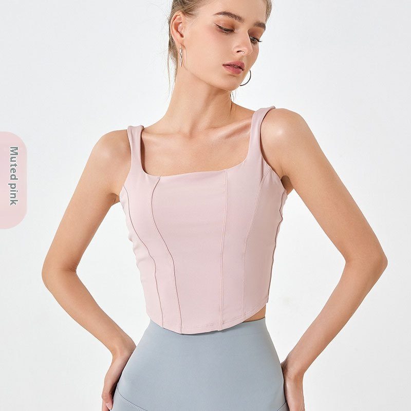 Nude Feel Women's Sports Vest With Chest Pad