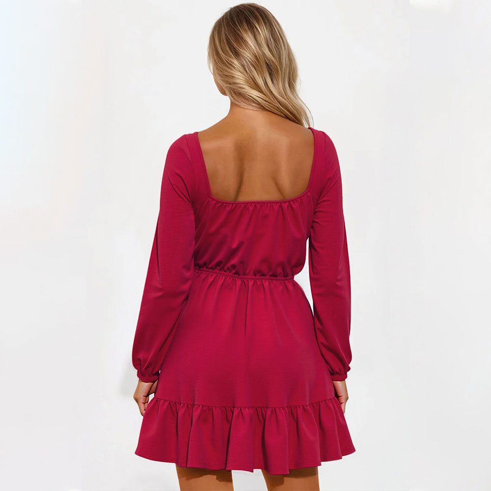 Women's Simple Dress Square Collar Fashion Skirt