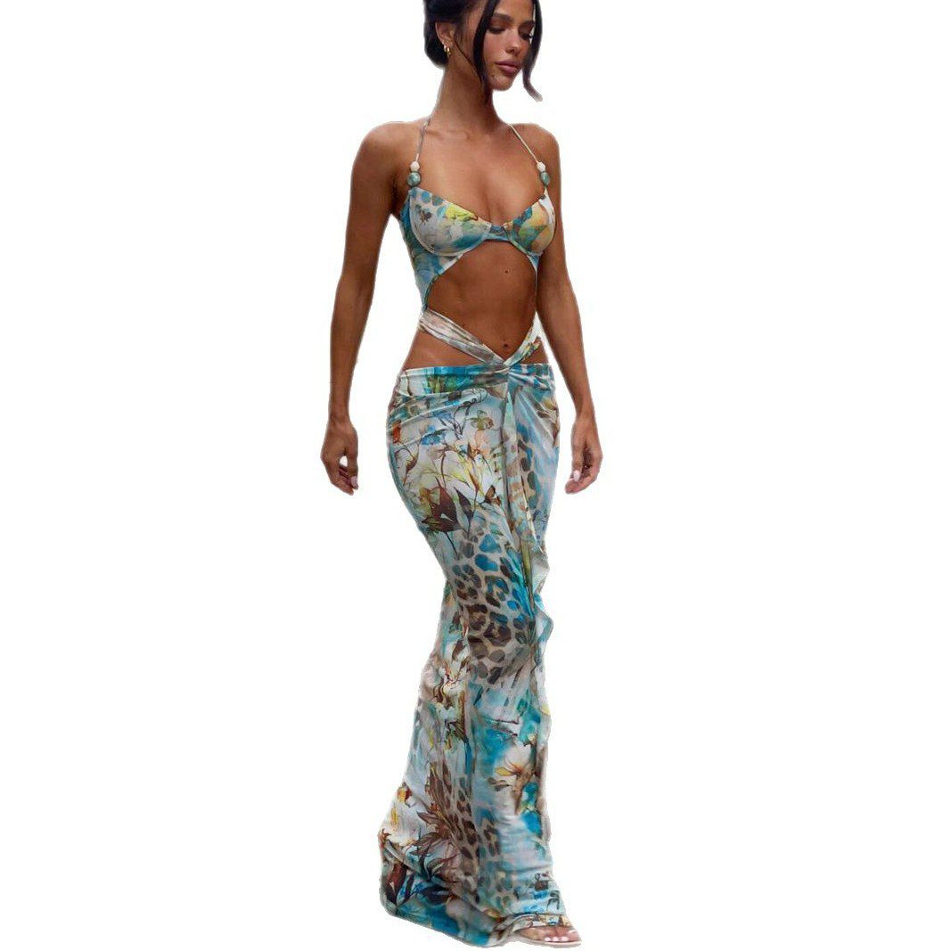 Sexy Bikini Printed Split Women's Swimsuit Swimsuit Female Dress