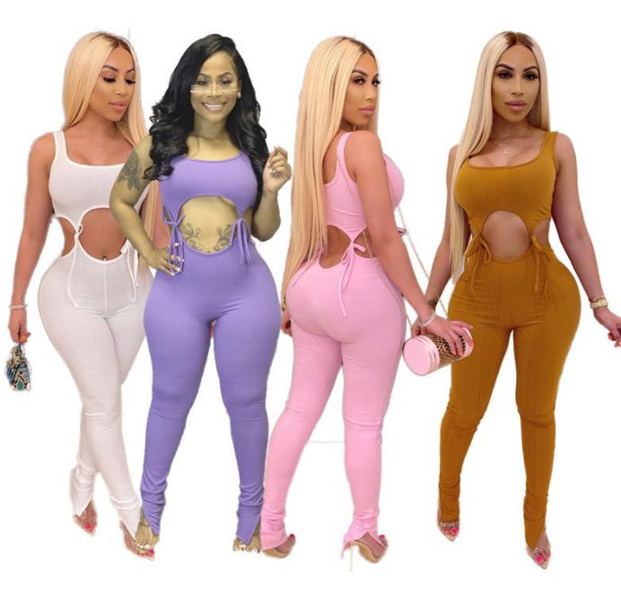 New Street Style Bandage Sleeveless Jumpsuit for Women – Trendy Fashion