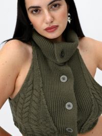 Turtleneck Fashion Sexy Short Sleeveless Vest