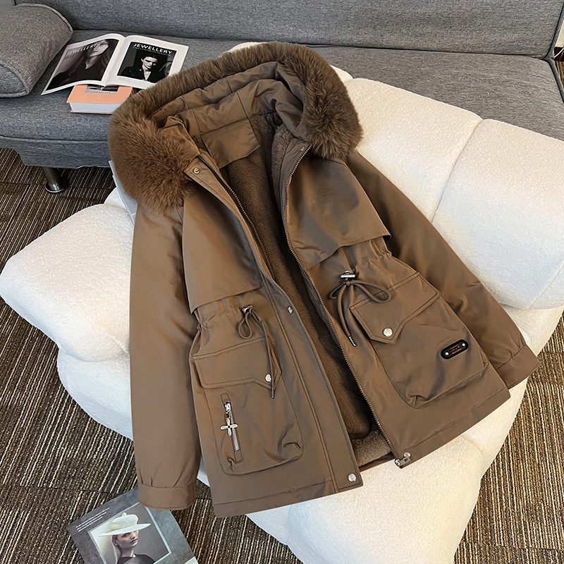 Fur Collar Hooded Cotton Coat – Warm & Fashionable