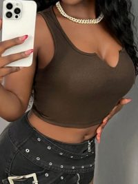 Summer Fine Knit Ribbed Multipurpose Sleeveless Short Top