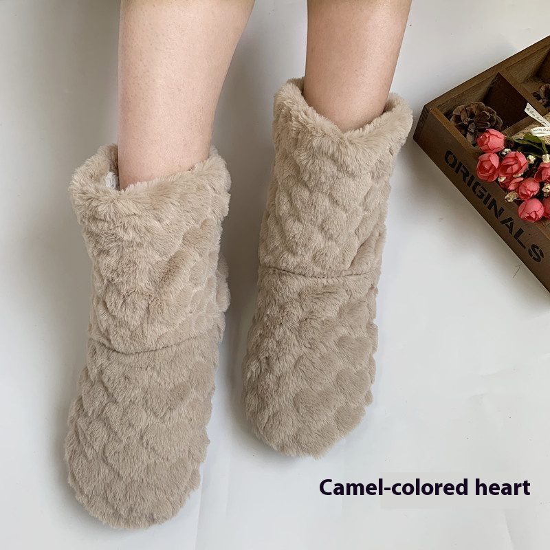 Thickened Fleece-lined Indoor Shoes Dance High Tube Room Socks