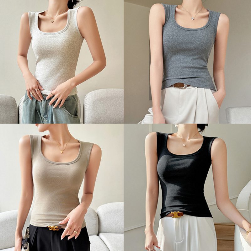 Women's Pure Cotton With Chest Pad Sling Small Tank Top Top