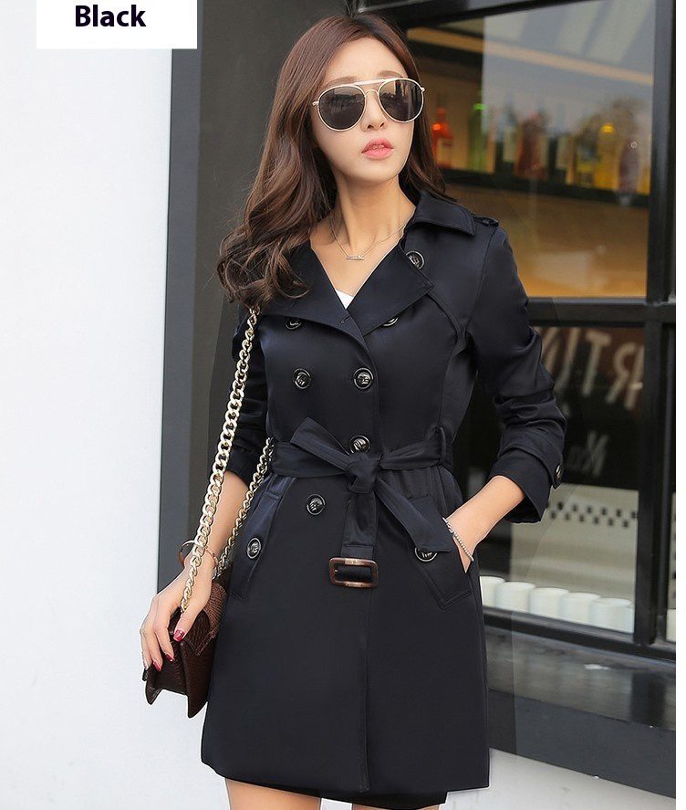 Women's Mid-Length Fashion Trench Coat